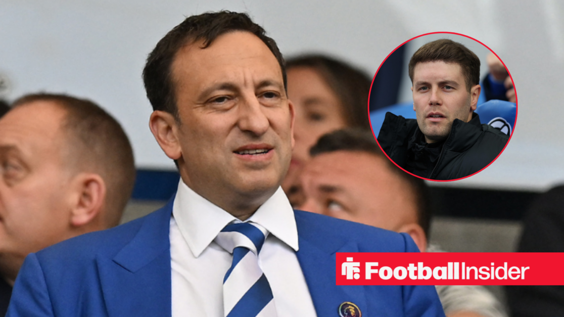 Tony Bloom at the Amex Stadium with Fabian Hurzeler included in a circular inset
