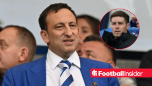 Tony Bloom at the Amex Stadium with Fabian Hurzeler included in a circular inset