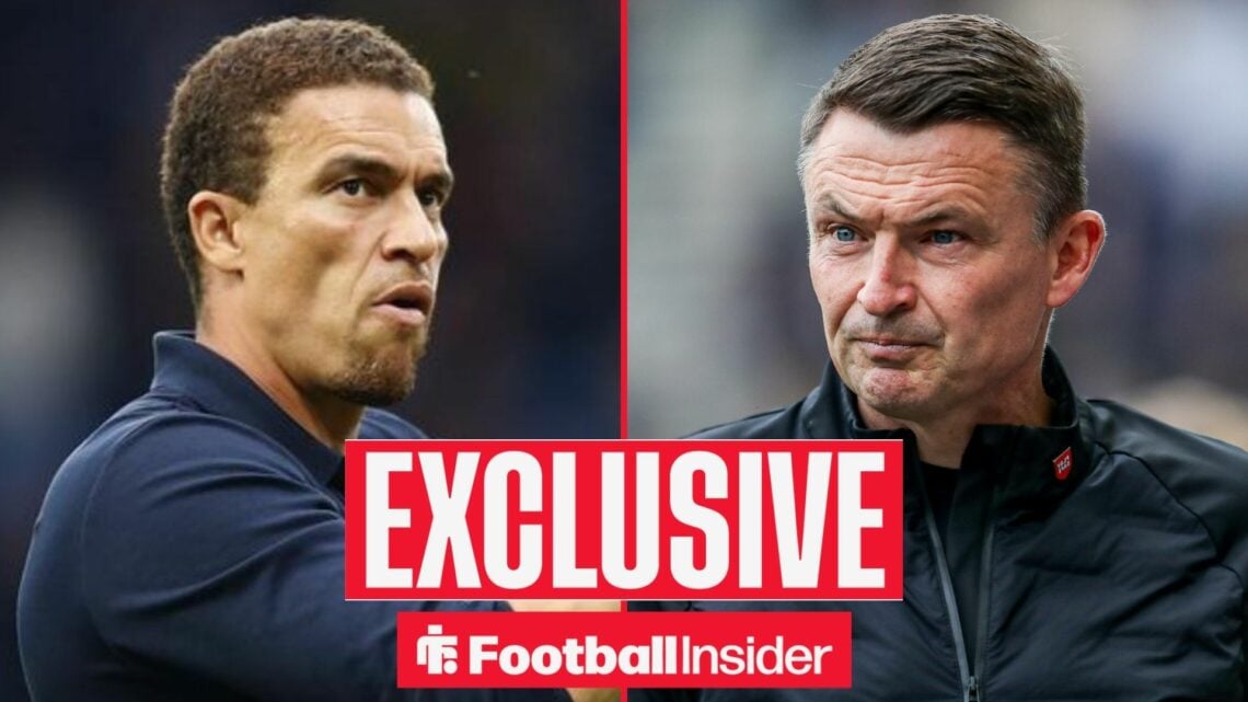 Football Insider exclusive as Blackburn Rovers manager Valerien Ismael stares across at Preston boss Paul Heckingbottom.