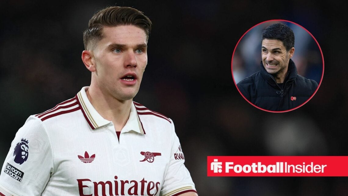 Viktor Gyokeres at Arsenal, Mikel Arteta in a circular inset