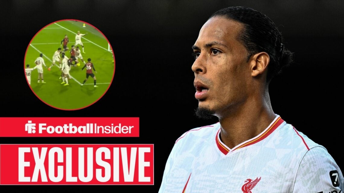 Virgil van Dijk [playing for Liverpool, Bournemouth's winning goal in a circular inset
