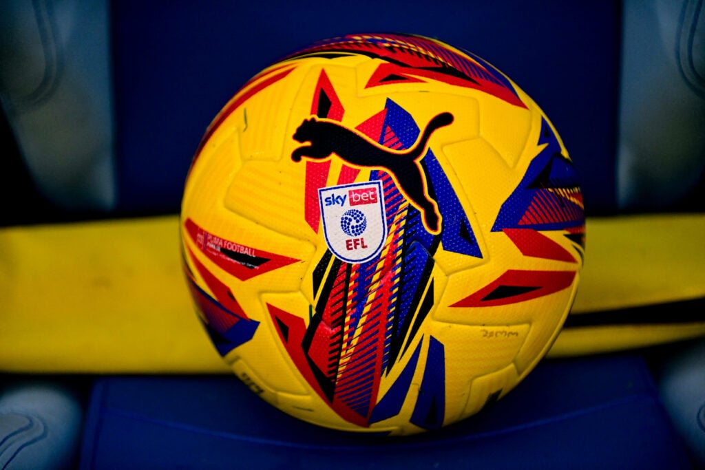 A close-up image of a Puma EFL match ball