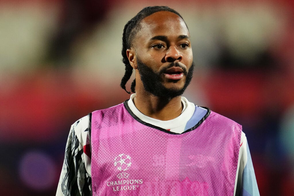 Raheem Sterling in a training bib