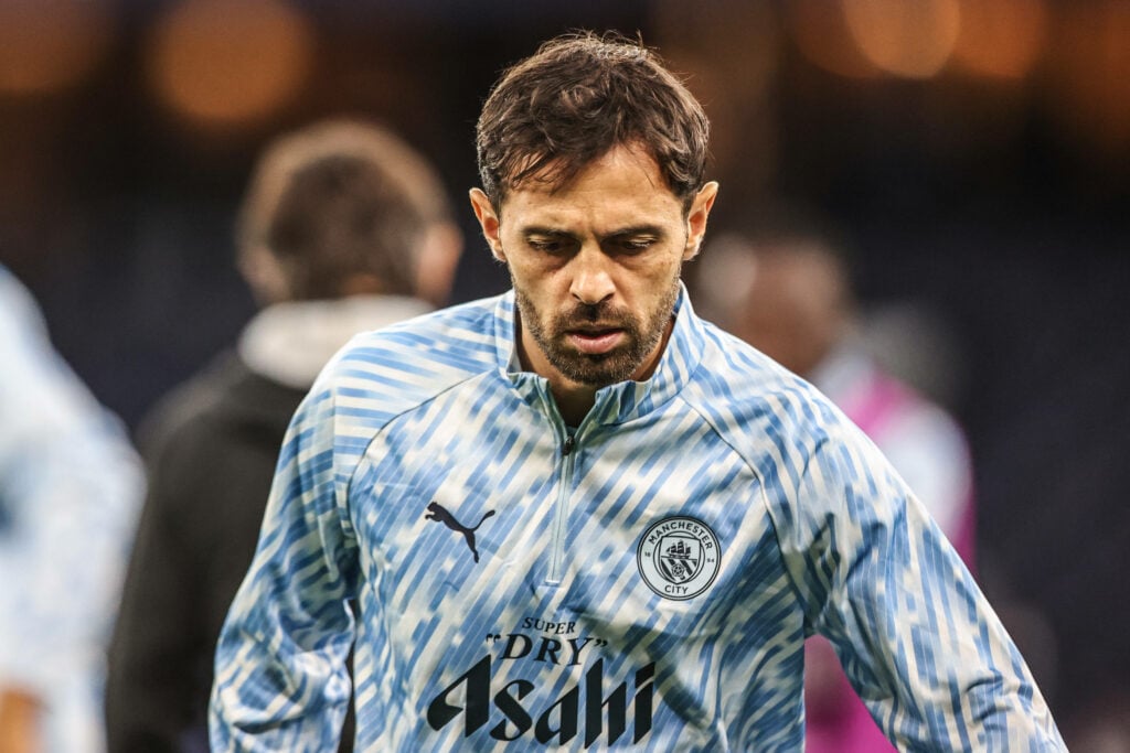 Bernardo Silva in a Man City training top