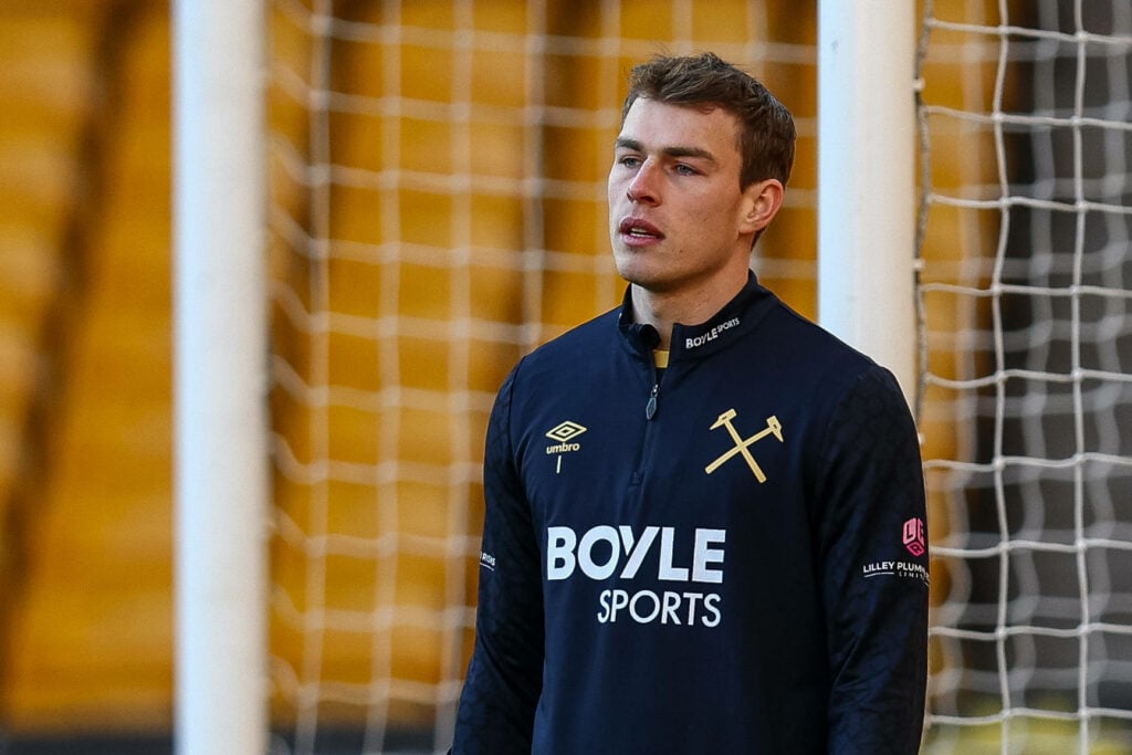 West Ham goalkeeper Mads Hermansen