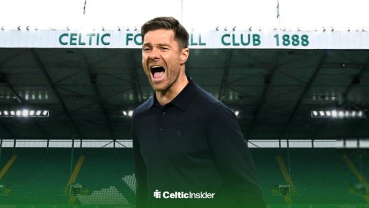 Xabi Alonso in front of Celtic Park