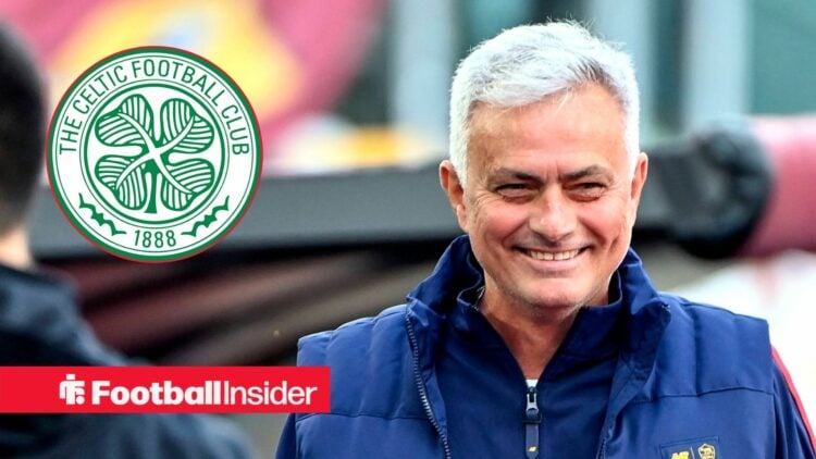 Benfica manager Jose Mourinho with Celtic badge
