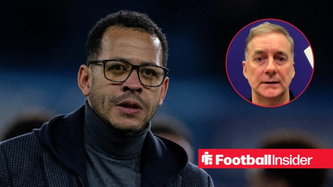 Chelsea manager Liam Rosenior looks concerned with pundit Don Hutchison inset