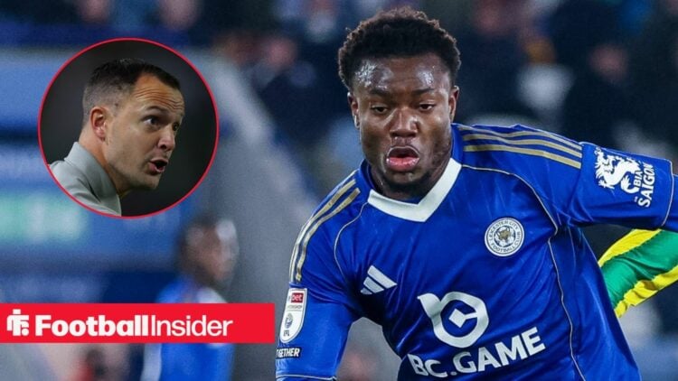 Chris Davies looking at Abdul Fatawu.