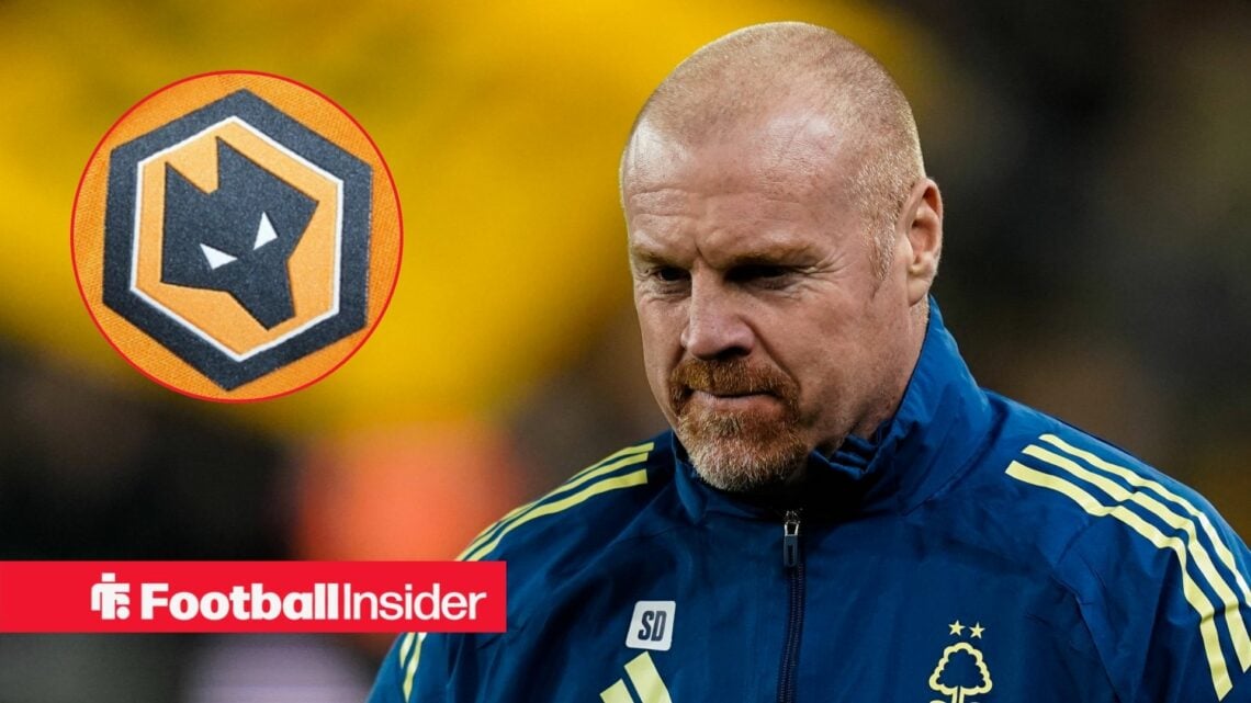 Nottingham Forest manager Sean Dyche with Wolves badge