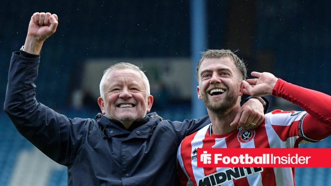 Chris Wilder and Patrick Bamford celebrating