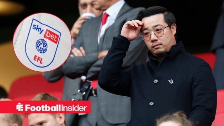 Aiyawatt Srivaddhanaprabha looking at EFL badge in circle