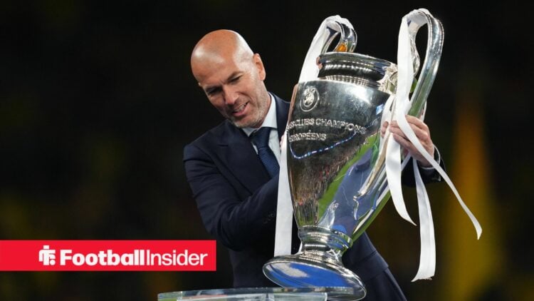 Zinedine Zidane with Champions League trophy