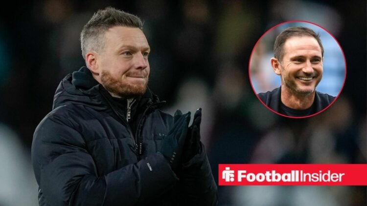 Kim Hellberg clapping with Frank Lampard smiling in circle