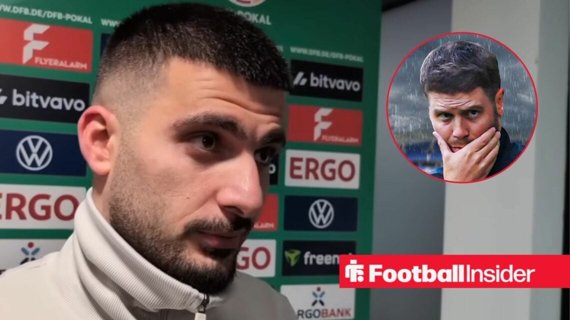 Stuttgart striker Deniz Undav with Brighton manager Fabian Hurzeler inset