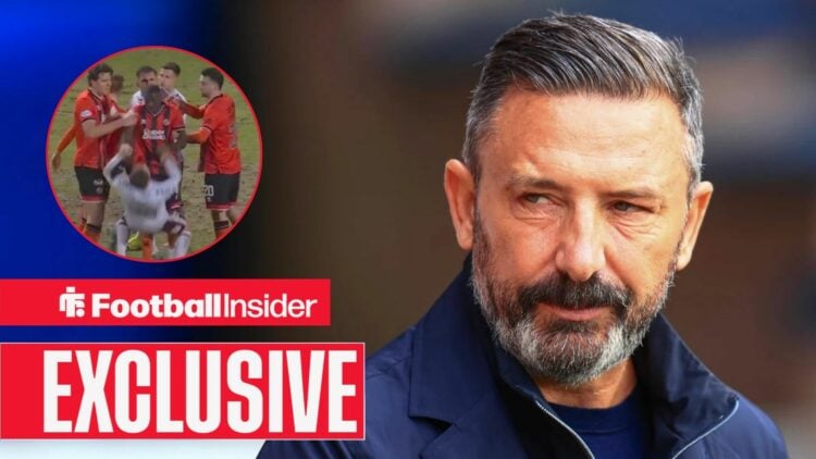 Derek McInnes looking at red card incident