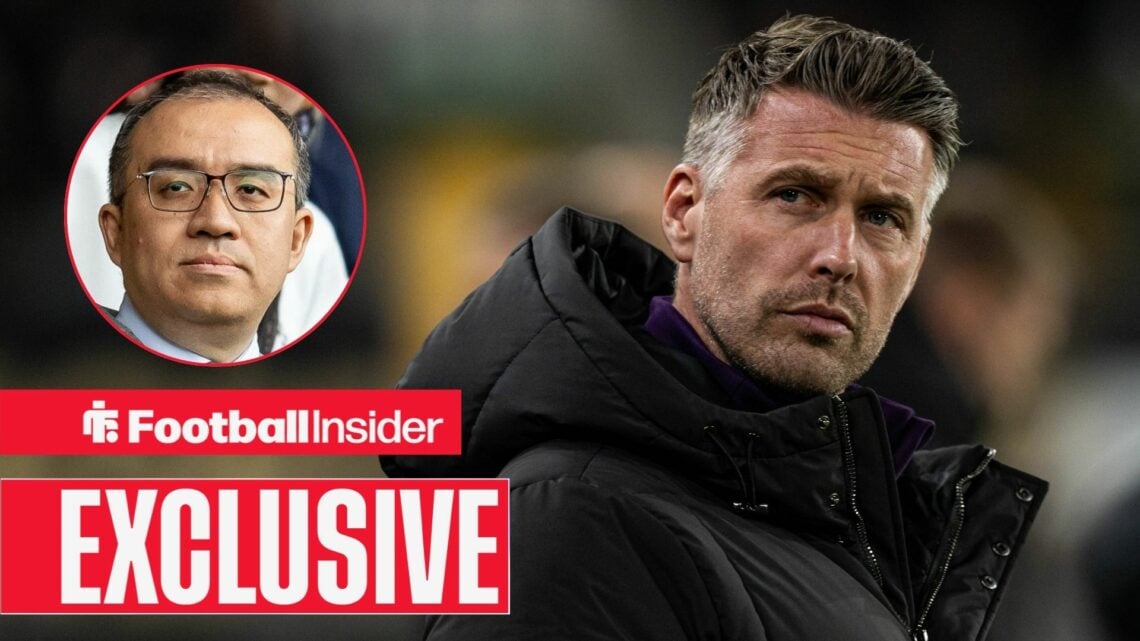 Wolves manager Rob Edwards with chairman Jeff Shi inset