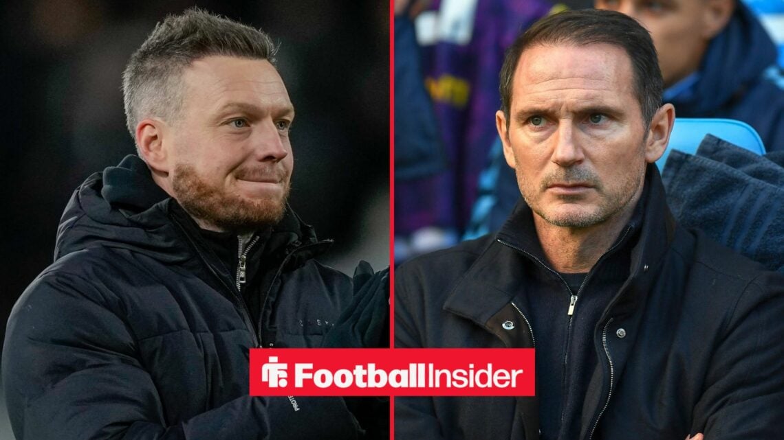 Middlesbrough manager Kim Hellberg claps with Coventry manager Frank Lampard