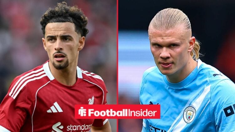 Liverpool midfielder Curtis Jones and Man City striker Erling Haaland