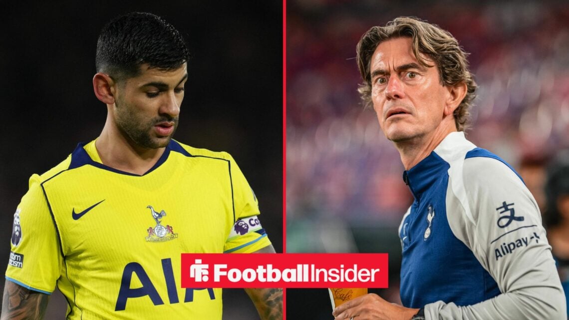 Cristian Romero in the direction of Thomas Frank.