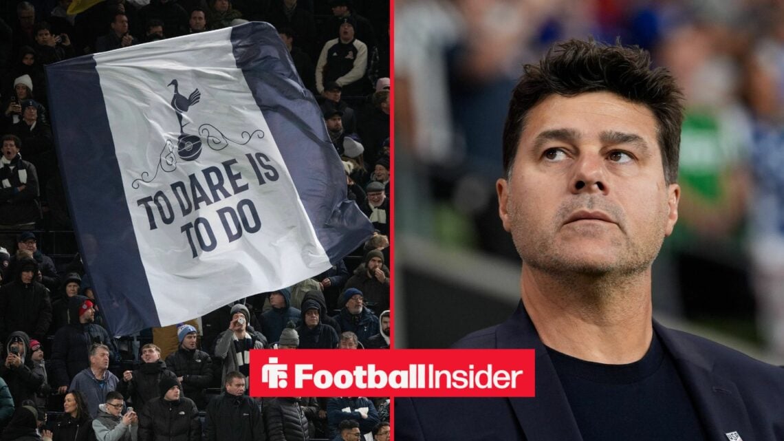 Mauricio Pochettino looking at the Spurs fans.