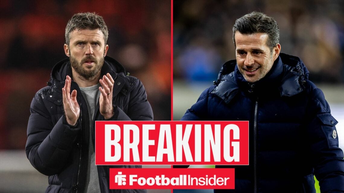 Michael Carrick on left with Marco Silva on right