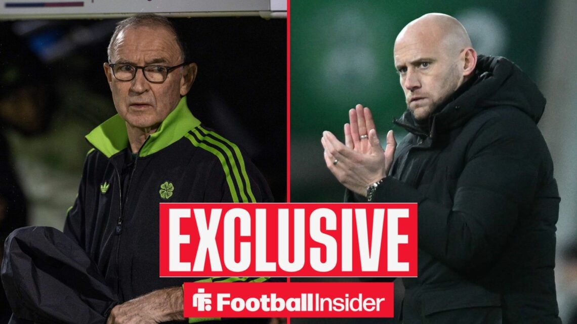 Martin O'Neill looking at David Gray on right