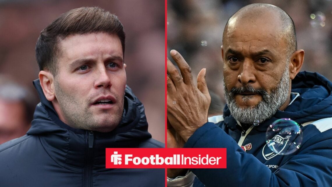 Brighton manager Fabian Hurzeler with West Ham manager Nuno Espirito Santo