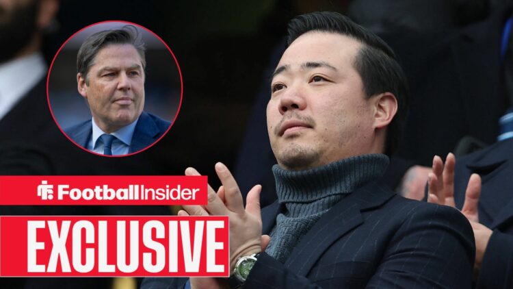Leicester City owner Aiyawatt Srivaddhanaprabha with Richard Masters included in a circular inset