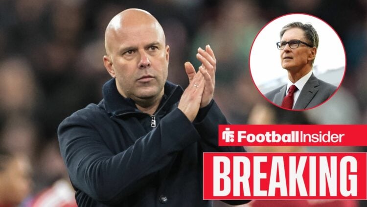 Arne Slot clapping with John Henry included in a circular inset