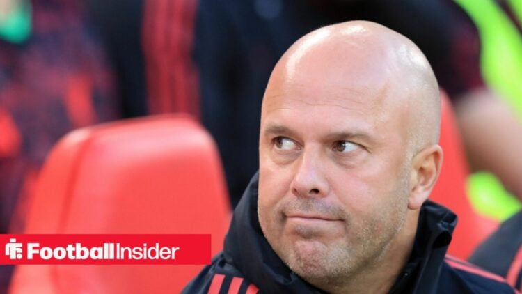 Liverpool manager Arne Slot looking sad.