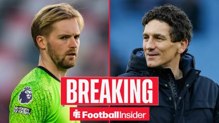 Caoimhin Kelleher playing for Brentford / Keith Andrews head coach of Brentford following the Aston Villa vs Brentford Premier League match at Vill...