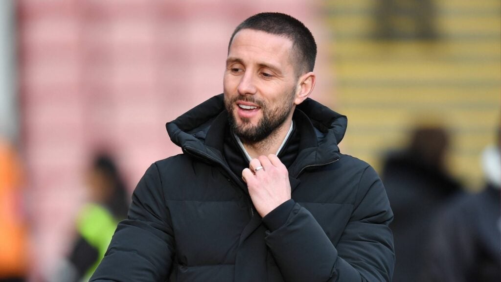 Barnsley manager Conor Hourihane on the sidelines