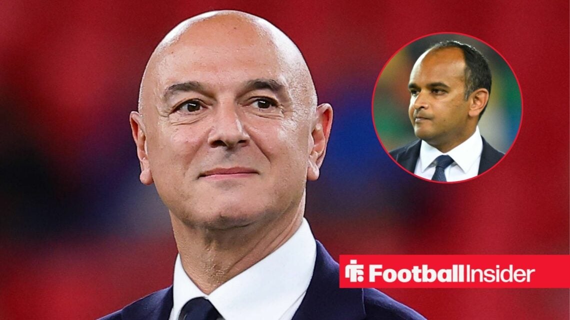 Daniel Levy smiling with Vinai Venkatesham included in a circular inset