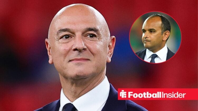 Daniel Levy smiling with Vinai Venkatesham included in a circular inset