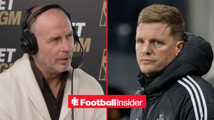 David Hopkinson on talkSPORT alongside Eddie Howe in a Newcastle United training jacket