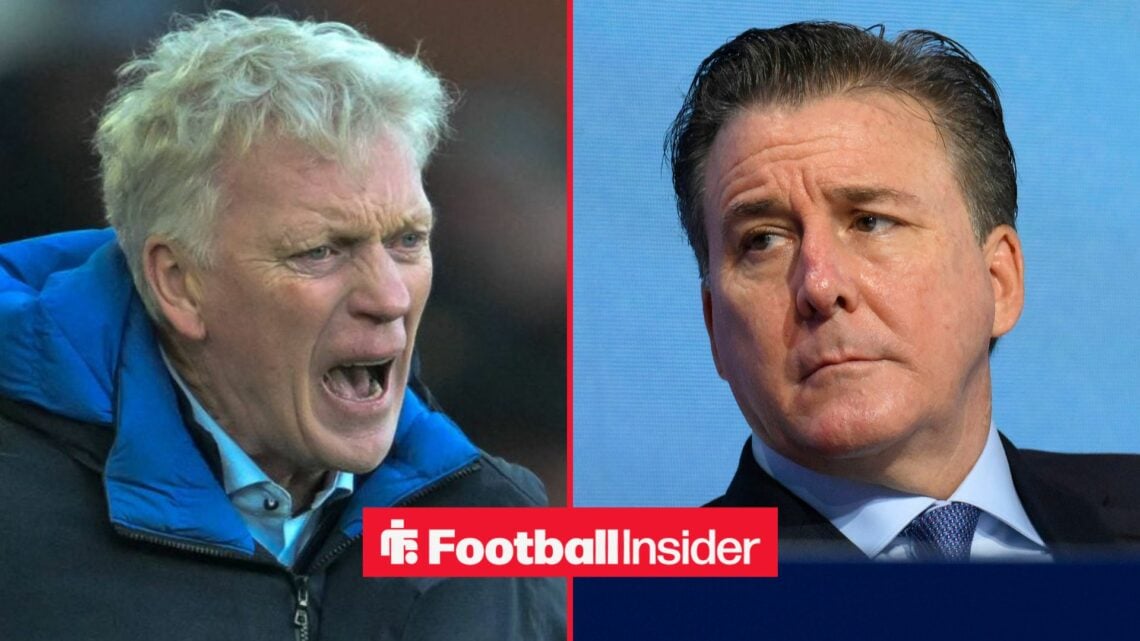 David Moyes shouting alongside Dan Friedkin