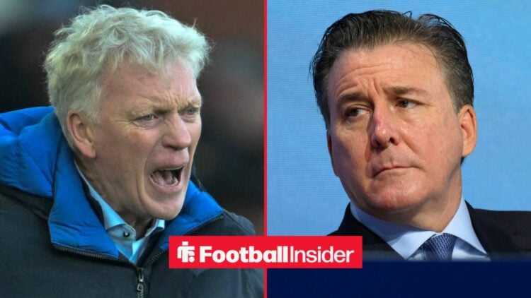 David Moyes shouting alongside Dan Friedkin