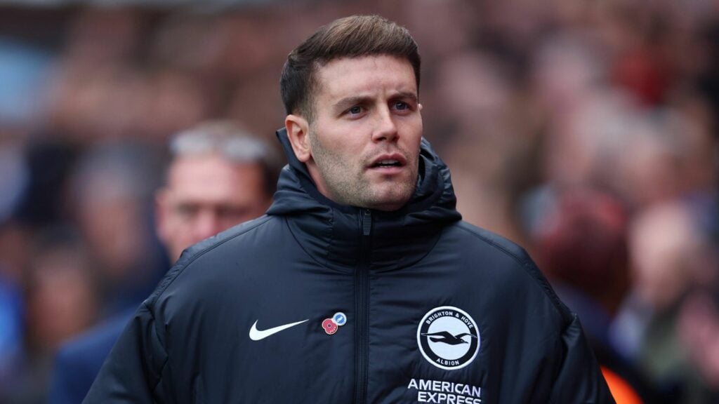 Fabian Hurzeler on the sidelines at Brighton