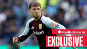 Harvey Elliott in action for Aston Villa.