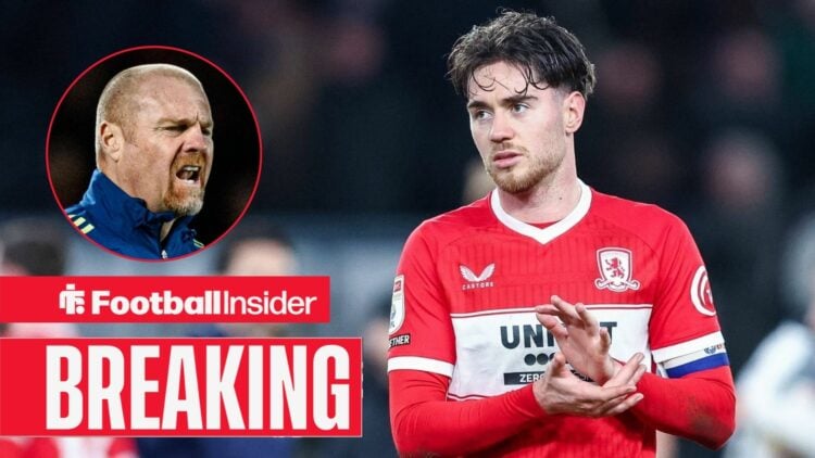 Breaking news as Middlesbrough star Hayden Hackney applauds as Nottingham Forest manager Sean Dyche watches from a circular inset.
