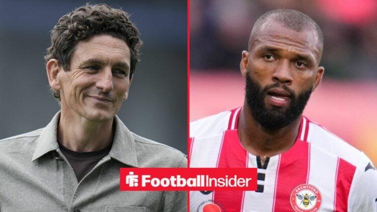 Keith Andrews on the sidelines with Igor Thiago in action for Brentford