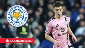 Luke Thomas 33 on the ball during the EFL Sky Bet Championship match between Birmingham City and Leicester City at the St Andrew s Knighthead Park, Birmingham, UK on 7 February 2026 / Leicester City badge