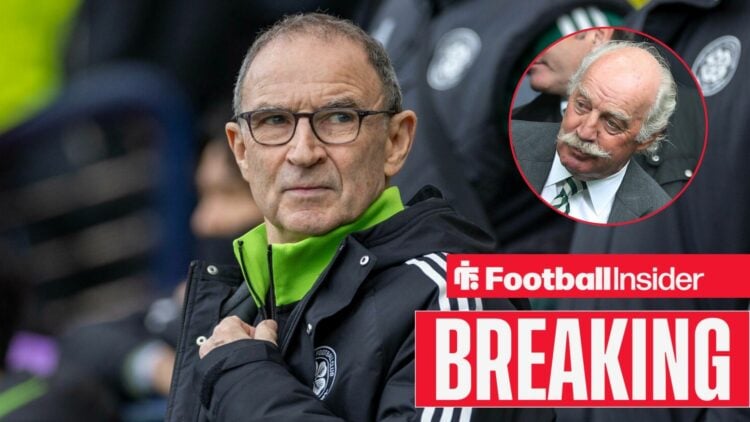 Martin O'Neill with Dermot Desmond included in a circular inset