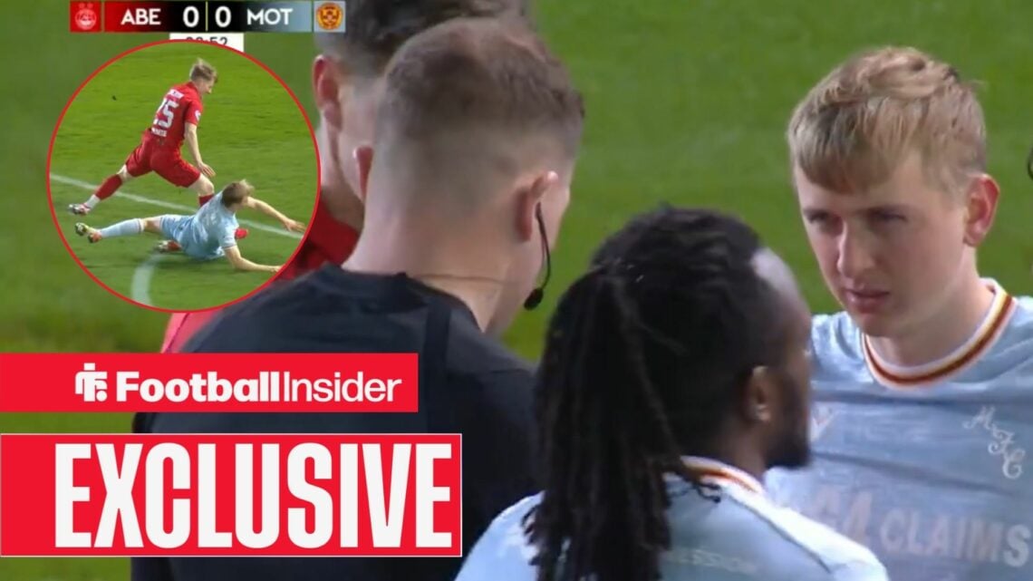 Motherwell red card vs Aberdeen