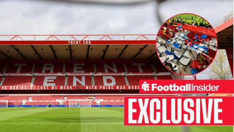 The Trent End of the City Ground, scenes from the away end after Nottingham Forest vs Fenerbahce