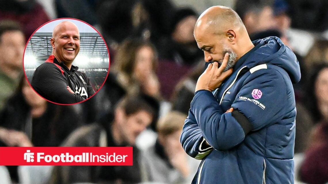 Premier League Manager Nuno Espirito Santo, the manager of West Ham, is in thought during the Premier League match between West Ham United and Live...