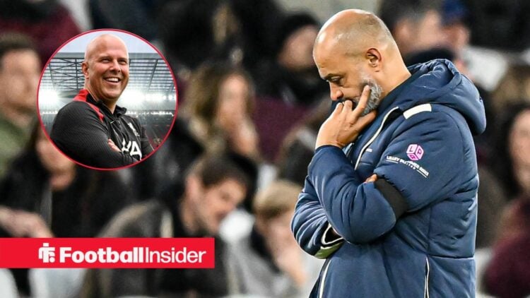 Premier League Manager Nuno Espirito Santo, the manager of West Ham, is in thought during the Premier League match between West Ham United and Live...
