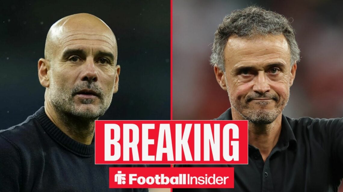 Pep Guardiola and Luis Enrique on the sidelines