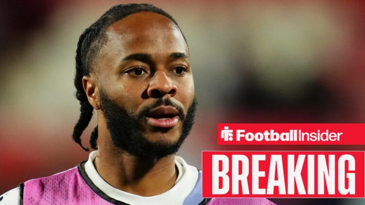 Breaking news as Raheem Sterling warms up for a game.